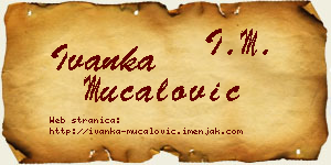 Ivanka Mučalović vizit kartica